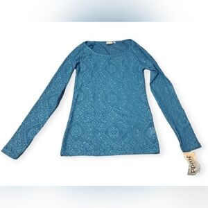 Mudd Blue Long-Sleeve Lace Shirt junior size s